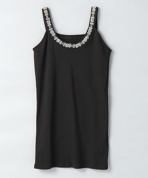 JEANASIS(ジーナシス)の「パールビーズキャミタンク(トップス・レディース・ホワイト/オフホワイト/ブラック/グレー/ネイビー・FREE)」の3枚目の写真
