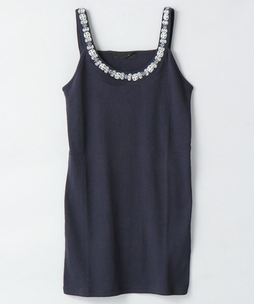 JEANASIS(ジーナシス)の「パールビーズキャミタンク(トップス・レディース・ホワイト/オフホワイト/ブラック/グレー/ネイビー・FREE)」の5枚目の写真
