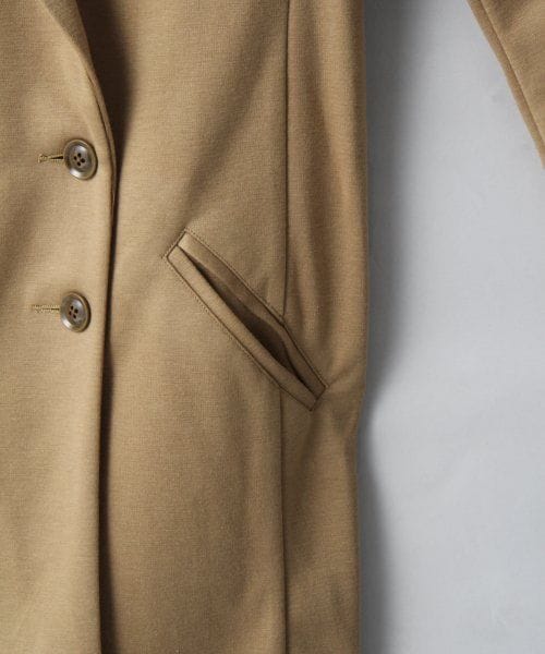 JEANASIS（ジーナシス）の「ボンディングロングチェスターコート（ジャケット/アウター・レディース・ブラック/キャメル・FREE）」の6枚目の写真