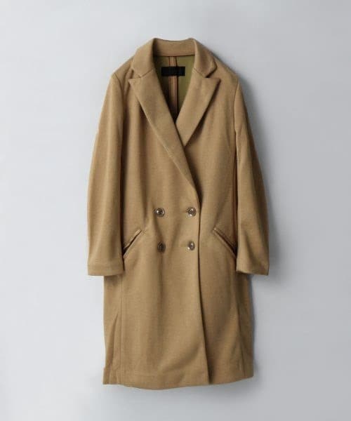 JEANASIS（ジーナシス）の「ボンディングロングチェスターコート（ジャケット/アウター・レディース・ブラック/キャメル・FREE）」の2枚目の写真