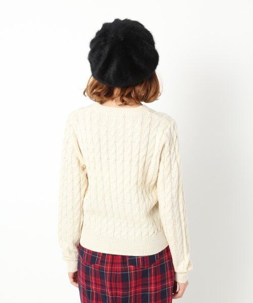 Heather（ヘザー）の「ケーブルラインニット長袖（トップス・レディース・オフホワイト/レッド/イエロー/グリーン/ネイビー・FREE）」の7枚目の写真