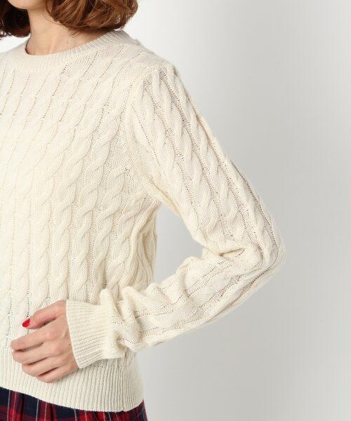 Heather（ヘザー）の「ケーブルラインニット長袖（トップス・レディース・オフホワイト/レッド/イエロー/グリーン/ネイビー・FREE）」の15枚目の写真