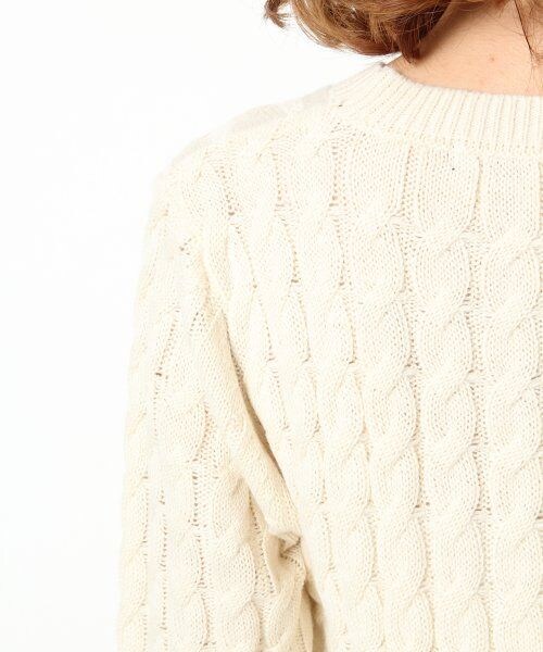 Heather（ヘザー）の「ケーブルラインニット長袖（トップス・レディース・オフホワイト/レッド/イエロー/グリーン/ネイビー・FREE）」の18枚目の写真