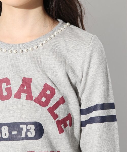 repipi armario（レピピ アルマリオ）の「カレッジ＊パールウラケトップス（トップス・レディース・ホワイト/グレー/ネイビー・ＸＳ/Ｓ/Ｍ）」の8枚目の写真