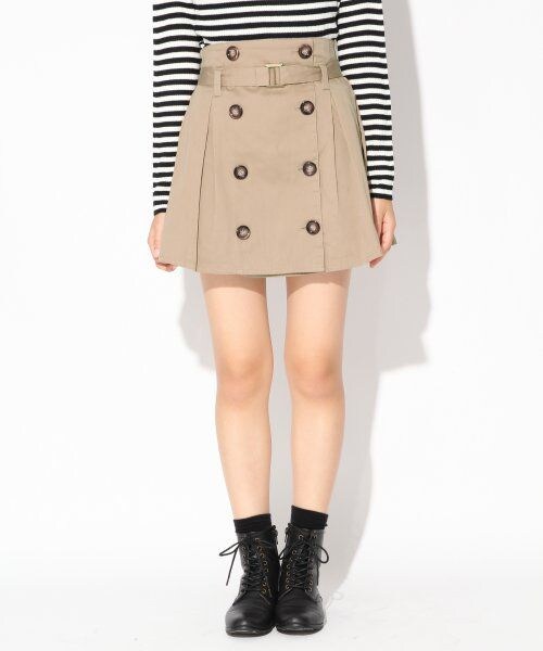 repipi armario（レピピ アルマリオ）の「トレンチフレアスカート（スカート・レディース・ベージュ/ネイビー・Ｓ/Ｍ）」の3枚目の写真