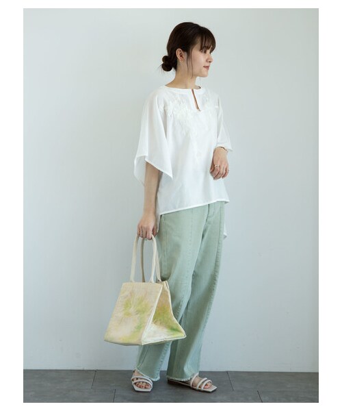 Green　Parks（グリーンパークス）の「・ELENCARE DUE ツイルセンターシームパンツ（パンツ・オフホワイト/ベージュ/グリーン/ラベンダー・F）」の13枚目の写真