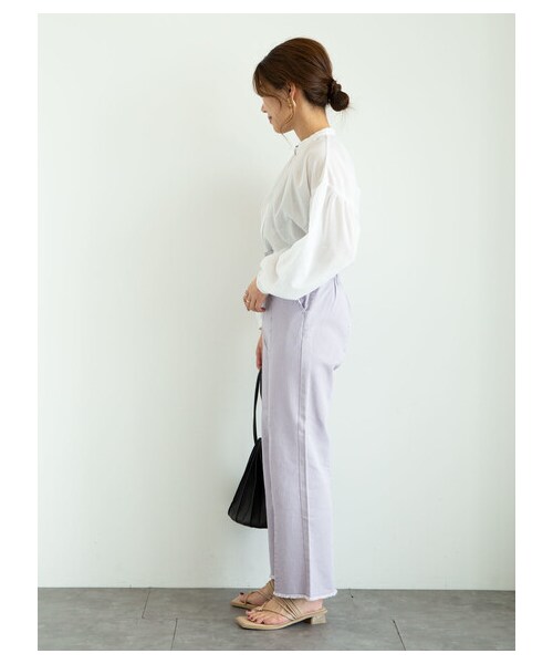 Green　Parks（グリーンパークス）の「・ELENCARE DUE ツイルセンターシームパンツ（パンツ・オフホワイト/ベージュ/グリーン/ラベンダー・F）」の7枚目の写真