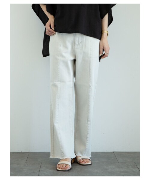 Green　Parks（グリーンパークス）の「・ELENCARE DUE ツイルセンターシームパンツ（パンツ・オフホワイト/ベージュ/グリーン/ラベンダー・F）」の19枚目の写真