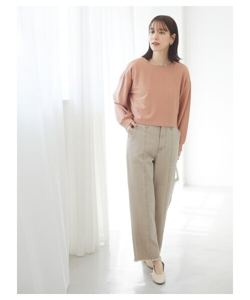 Green　Parks（グリーンパークス）の「・ELENCARE DUE ツイルセンターシームパンツ（パンツ・オフホワイト/ベージュ/グリーン/ラベンダー・F）」の2枚目の写真