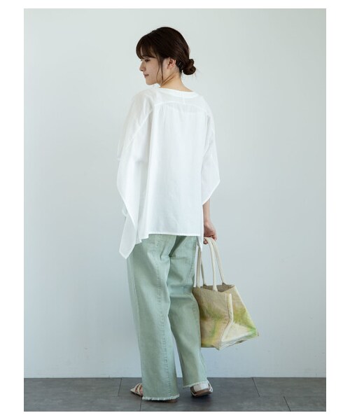 Green　Parks（グリーンパークス）の「・ELENCARE DUE ツイルセンターシームパンツ（パンツ・オフホワイト/ベージュ/グリーン/ラベンダー・F）」の14枚目の写真