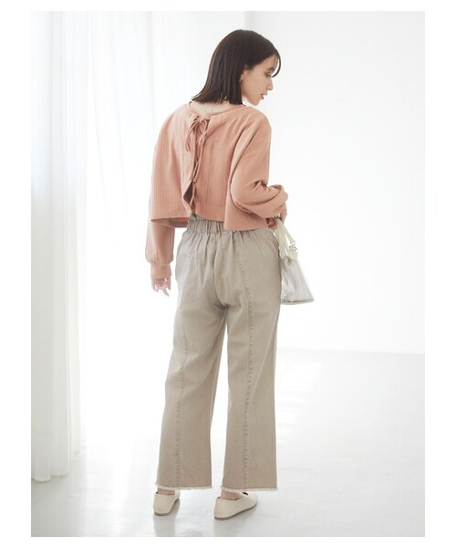 Green　Parks（グリーンパークス）の「・ELENCARE DUE ツイルセンターシームパンツ（パンツ・オフホワイト/ベージュ/グリーン/ラベンダー・F）」の4枚目の写真