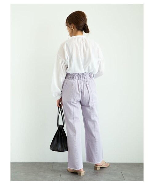 Green　Parks（グリーンパークス）の「・ELENCARE DUE ツイルセンターシームパンツ（パンツ・オフホワイト/ベージュ/グリーン/ラベンダー・F）」の9枚目の写真