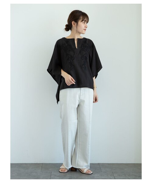 Green　Parks（グリーンパークス）の「・ELENCARE DUE ツイルセンターシームパンツ（パンツ・オフホワイト/ベージュ/グリーン/ラベンダー・F）」の17枚目の写真