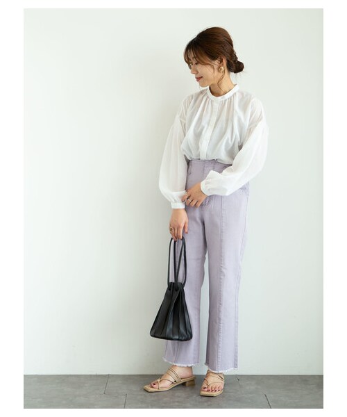 Green　Parks（グリーンパークス）の「・ELENCARE DUE ツイルセンターシームパンツ（パンツ・オフホワイト/ベージュ/グリーン/ラベンダー・F）」の8枚目の写真