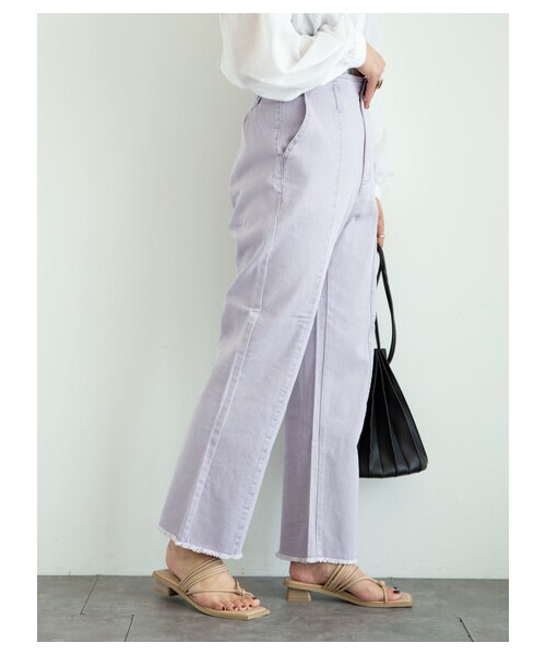 Green　Parks（グリーンパークス）の「・ELENCARE DUE ツイルセンターシームパンツ（パンツ・オフホワイト/ベージュ/グリーン/ラベンダー・F）」の10枚目の写真