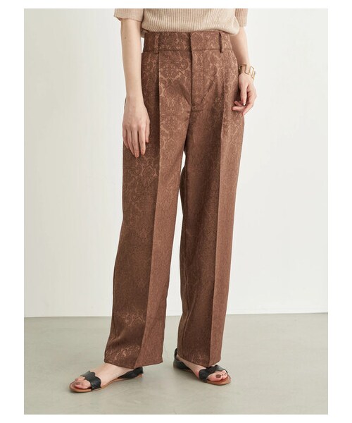 earth music&ecology（アースミュージックアンドエコロジー）の「【先行予約】サテンジャガードパンツ（パンツ・アイボリー/ベージュ/ブラウン・F）」の22枚目の写真