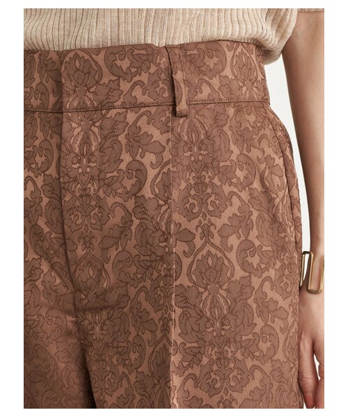 earth music&ecology（アースミュージックアンドエコロジー）の「【先行予約】サテンジャガードパンツ（パンツ・アイボリー/ベージュ/ブラウン・F）」の6枚目の写真