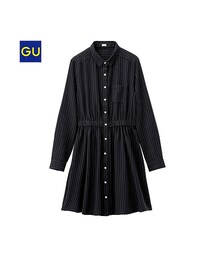 GU | （GU）ピンストライプワンピース（長袖）Ａ(ワンピース/ドレス)