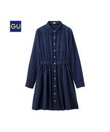 GU | （GU）ピンストライプワンピース（長袖）Ａ(ワンピース/ドレス)