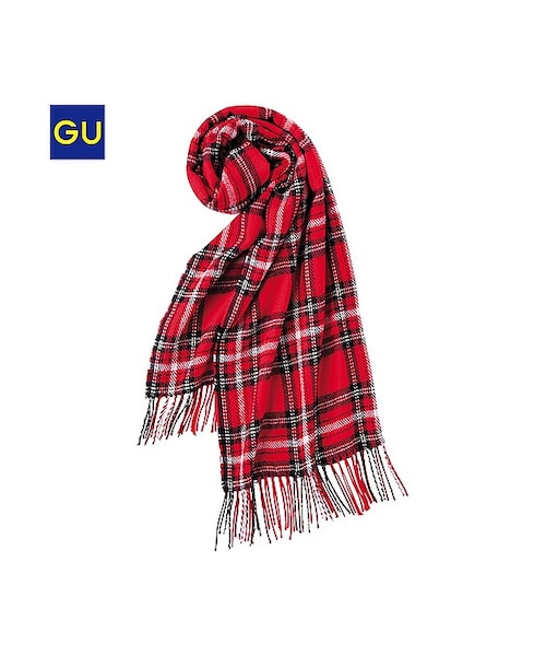 GU（ジーユー）の「（GU）ＷＯＭＥＮカシミヤタッチストール（チェック）（WOMEN ⁄ ストール・ケープ・レディース・BLACK/RED/BEIGE・-）」の3枚目の写真