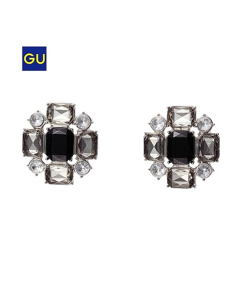 GU（ジーユー）の「（GU）ＷＯＭＥＮビジューピアスＣ（WOMEN ⁄ アクセサリー・レディース・80/OFF WHITE/BLACK・-）」の3枚目の写真