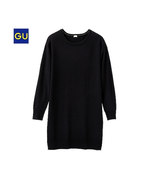 GU（ジーユー）の「（GU）ハイゲージニットワンピース（長袖）（WOMEN ⁄ ニット・レディース・GRAY/BLACK/RED/NAVY/BLUE/DARK GREEN・M/S/L/XL）」の2枚目の写真