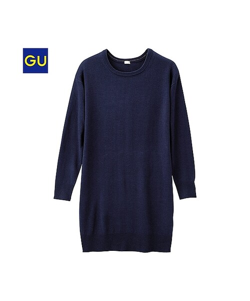 GU（ジーユー）の「（GU）ハイゲージニットワンピース（長袖）（WOMEN ⁄ ニット・レディース・GRAY/BLACK/RED/NAVY/BLUE/DARK GREEN・M/S/L/XL）」の4枚目の写真
