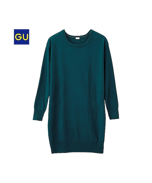 GU（ジーユー）の「（GU）ハイゲージニットワンピース（長袖）（WOMEN ⁄ ニット・レディース・GRAY/BLACK/RED/NAVY/BLUE/DARK GREEN・M/S/L/XL）」の3枚目の写真