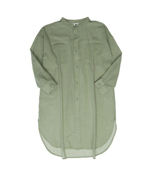 T>>2（ティーツー）の「シアーロングシャツ（シャツ/ブラウス・キッズ・01.ベージュ/02.イエロー/03.ピンク/04.ブルーグレー/05.カーキ/06.ブラウン/07.ブラック・130-150）」の4枚目の写真