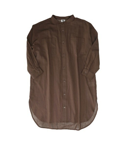 T>>2（ティーツー）の「シアーロングシャツ（シャツ/ブラウス・キッズ・01.ベージュ/02.イエロー/03.ピンク/04.ブルーグレー/05.カーキ/06.ブラウン/07.ブラック・130-150）」の3枚目の写真