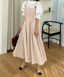 DHOLIC | タックスリーブレスワンピース(ジャンパースカート)