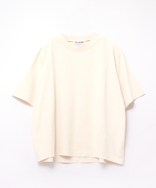 RNA-N（アールエヌエーエヌ）の「M1635 18/OE脱脂度詰天竺モックネックTシャツ（トップス・レディース・グレージュ/キャメル/グリーン/ブラック/キナリ）」の2枚目の写真