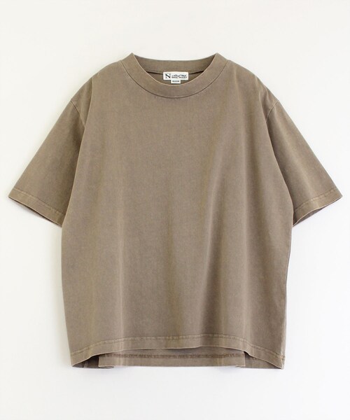 RNA-N（アールエヌエーエヌ）の「M1635 18/OE脱脂度詰天竺モックネックTシャツ（トップス・レディース・グレージュ/キャメル/グリーン/ブラック/キナリ）」の4枚目の写真