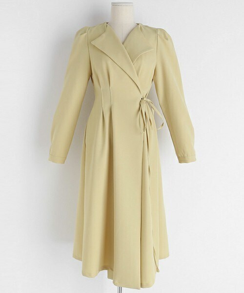 DHOLIC（ディーホリック）の「Vネックカラーラップワンピース（ワンピース・レディース・グリーン/ベージュ/ホワイト/ブラック/イエロー・ONESIZE）」の5枚目の写真