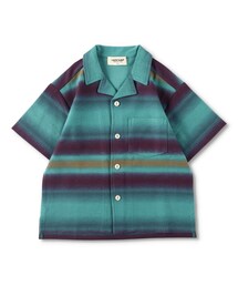 グラデーションボーダーカットソー半袖シャツ