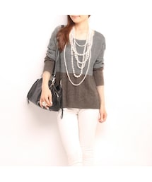 MURIEL&MERCURIA | バイカラーアランニット(ニット/セーター)