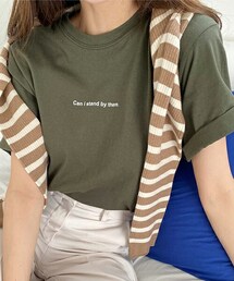 DHOLIC | ミニレタリング半袖Tシャツ(Tシャツ/カットソー)
