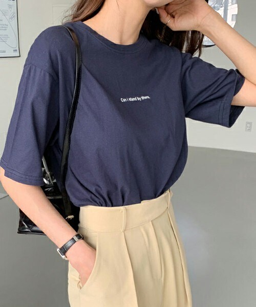DHOLIC(ディーホリック)の「ミニレタリング半袖Tシャツ(Tシャツ/カットソー・レディース・グリーン/その他/ベージュ・ONESIZE)」の3枚目の写真