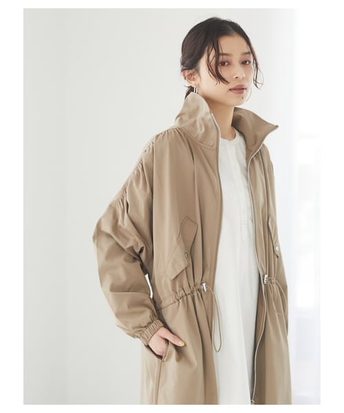 Green　Parks（グリーンパークス）の「・SUGAR SPOON スタンドカラーロングマンパー（ジャケット/アウター・ライトベージュ/グレーベージュ/カーキ・F）」の7枚目の写真