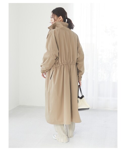 Green　Parks（グリーンパークス）の「・SUGAR SPOON スタンドカラーロングマンパー（ジャケット/アウター・ライトベージュ/グレーベージュ/カーキ・F）」の3枚目の写真