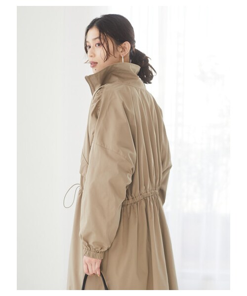 Green　Parks（グリーンパークス）の「・SUGAR SPOON スタンドカラーロングマンパー（ジャケット/アウター・ライトベージュ/グレーベージュ/カーキ・F）」の6枚目の写真
