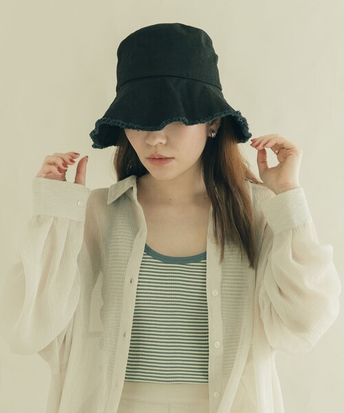 SMELLY（スメリー）の「ツイルフリンジバケットハット（その他・レディース・BEG/IVO/BLK/BRN・-）」の10枚目の写真