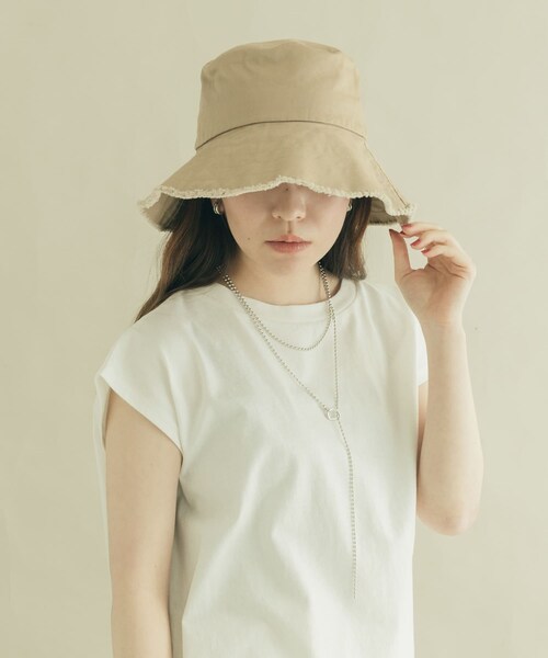 SMELLY（スメリー）の「ツイルフリンジバケットハット（その他・レディース・BEG/IVO/BLK/BRN・-）」の6枚目の写真