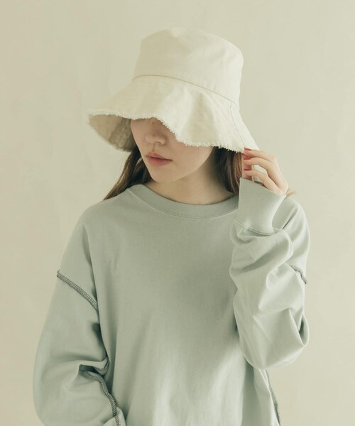 SMELLY（スメリー）の「ツイルフリンジバケットハット（その他・レディース・BEG/IVO/BLK/BRN・-）」の8枚目の写真