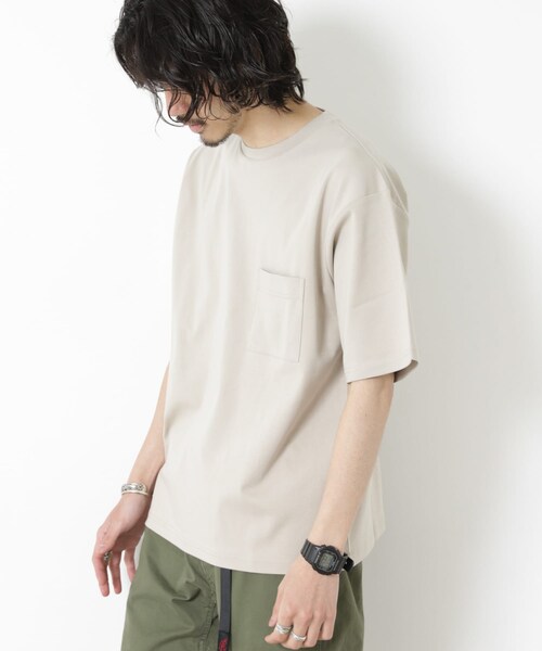 URBAN RESEARCH Sonny Label（アーバンリサーチサニーレーベル）の「ポケット付コンパクトスムースTシャツ（その他・メンズ・ホワイト/ネイビー/グレージュ/カーキ/ピンク・M/L）」の2枚目の写真