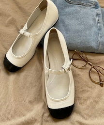 配色ストラップシューズ