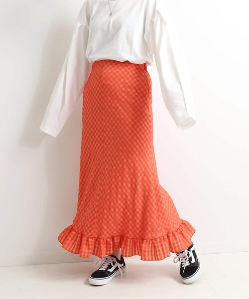 SLOBE IENA(スローブイエナ)の「《予約》SLOBE citron. カラーギンガムスカート◆(スカート・グリーン/(030)/36/在庫あり/38)」の19枚目の写真