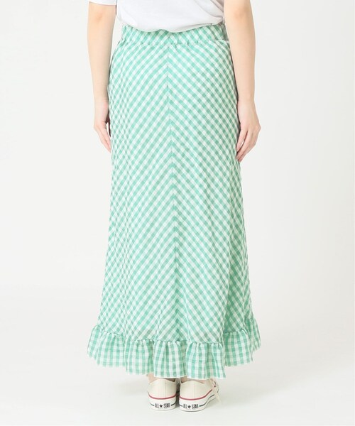 SLOBE IENA(スローブイエナ)の「《予約》SLOBE citron. カラーギンガムスカート◆(スカート・グリーン/(030)/36/在庫あり/38)」の6枚目の写真