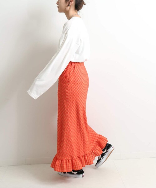 SLOBE IENA(スローブイエナ)の「《予約》SLOBE citron. カラーギンガムスカート◆(スカート・グリーン/(030)/36/在庫あり/38)」の20枚目の写真