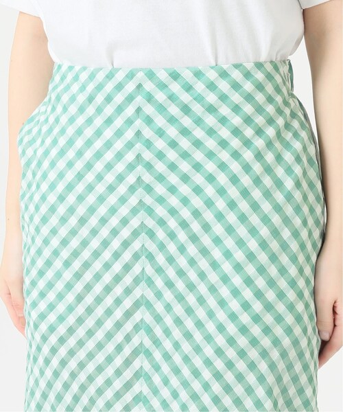 SLOBE IENA(スローブイエナ)の「《予約》SLOBE citron. カラーギンガムスカート◆(スカート・グリーン/(030)/36/在庫あり/38)」の8枚目の写真